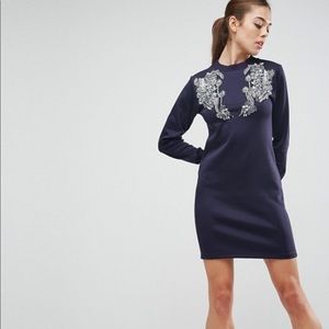 ASOS Scuba Sweat Dress was with Embelishment US14